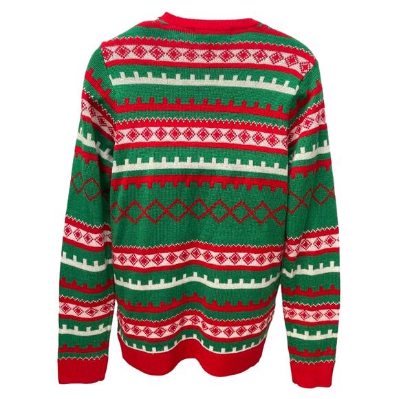 Jolly Sweaters Crazy Cat Christmas Crew Ugly Christmas Sweater Size Medium - Picture 2 of 4